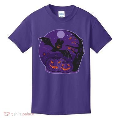 Halloween Bat and Pumpkins Kids T-Shirt