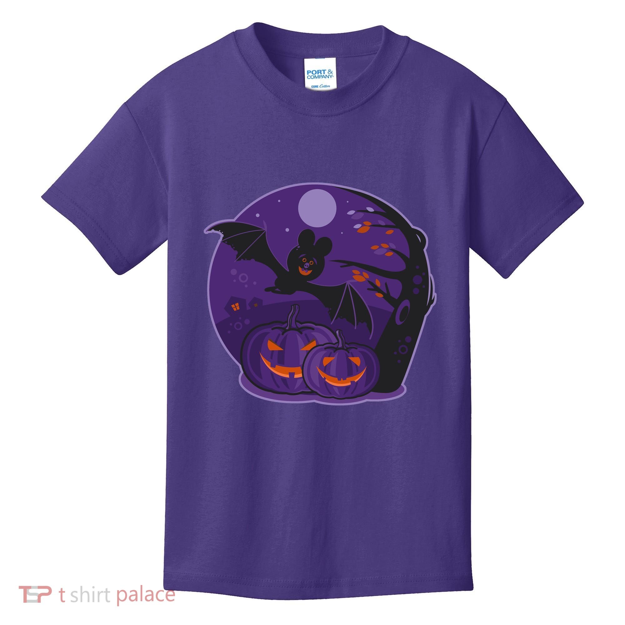 Halloween Bat and Pumpkins Kids T-Shirt