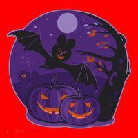 Halloween Bat and Pumpkins Santa Hat thumb 1