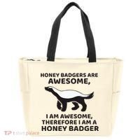 Honey Badgers Are Awesome Therefore I Am A Honey Badger Tote Bag thumb 0