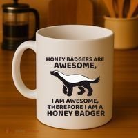 Honey Badgers Are Awesome Therefore I Am A Honey Badger Coffee Mug thumb 4