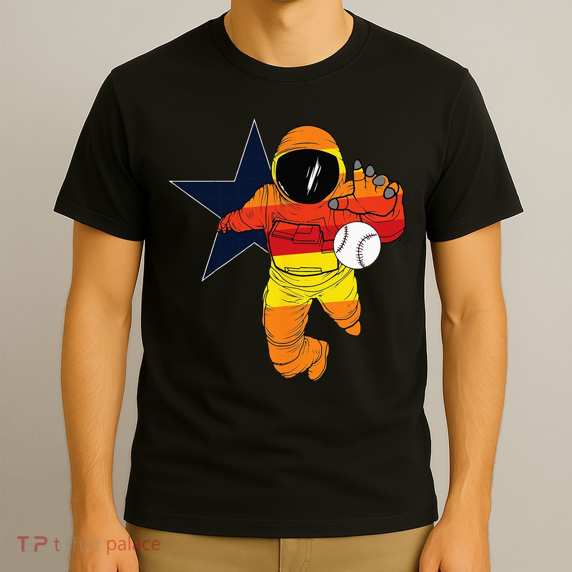 Houston Baseball Astronaut Space City T-Shirt