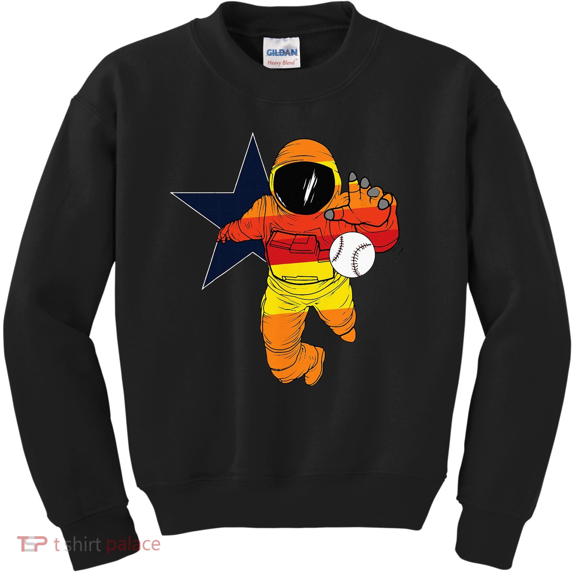 Houston Baseball Astronaut Space City Kids Sweatshirt