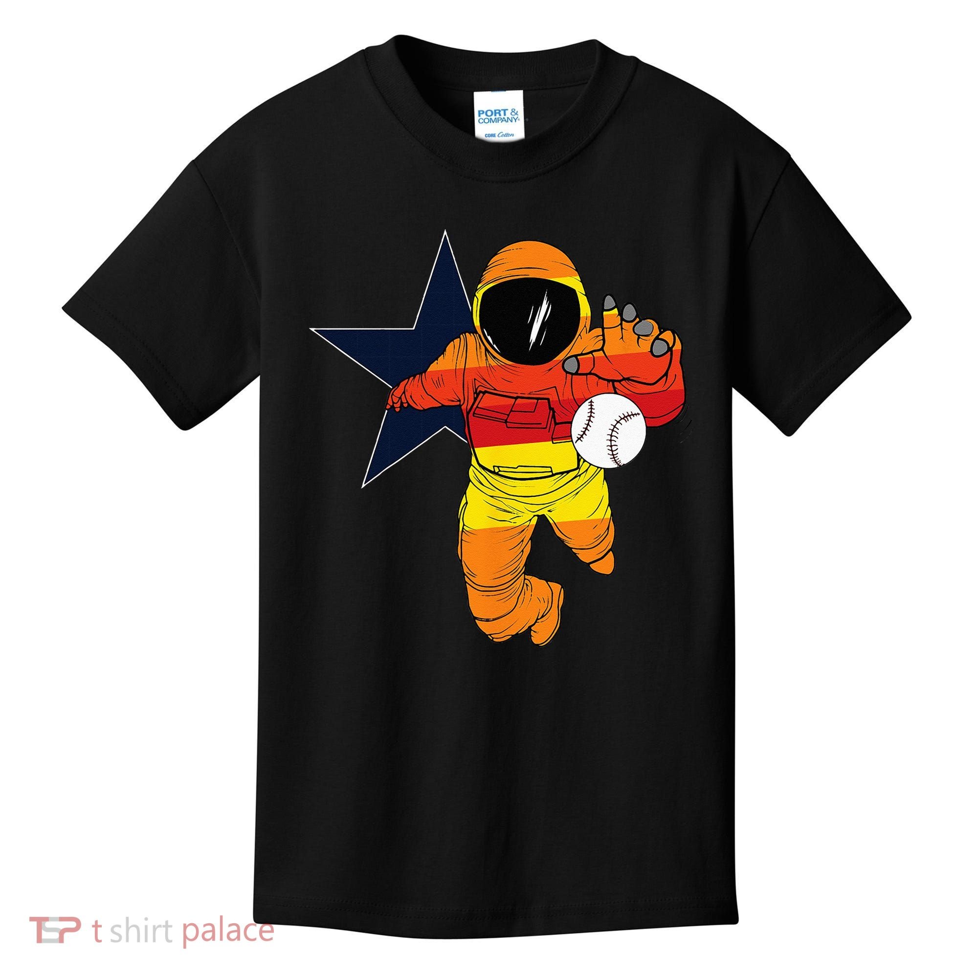 Houston Baseball Astronaut Space City Kids T-Shirt