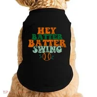 Hey Batter Batter Swing Baseball Retro Doggie Tank thumb 0