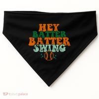 Hey Batter Batter Swing Baseball Retro USA-Made Doggie Bandana thumb 0