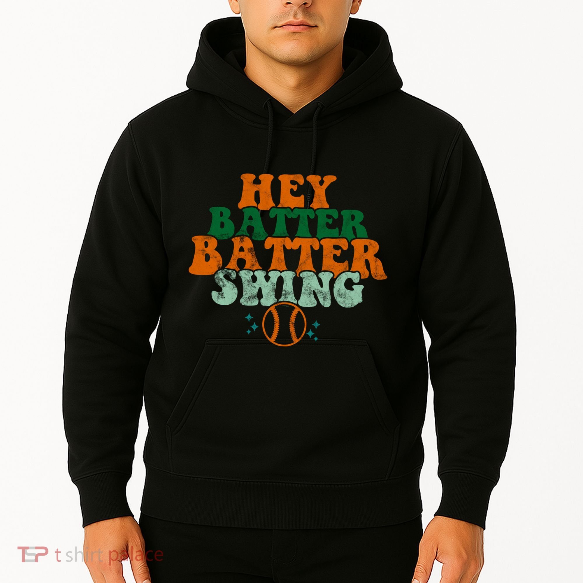 Hey Batter Batter Swing Baseball Retro Hoodie