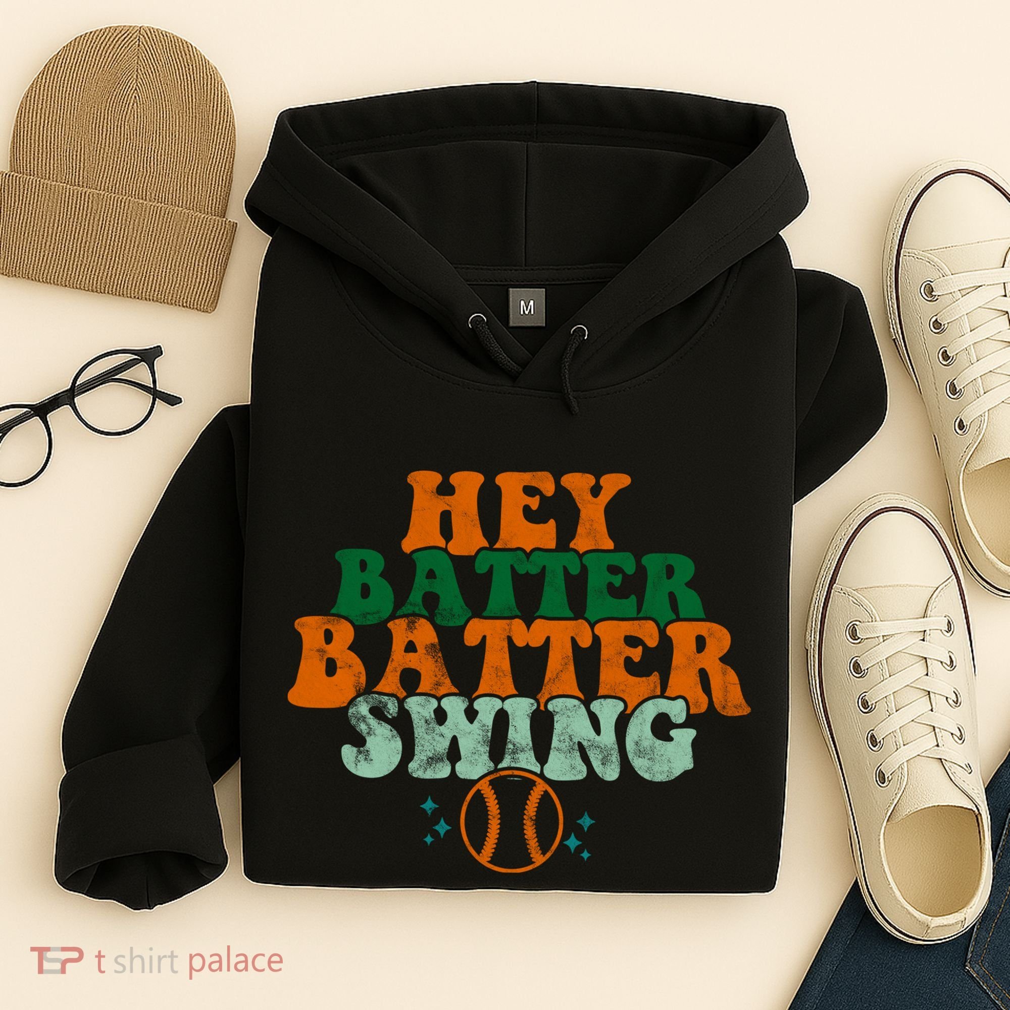 Hey Batter Batter Swing Baseball Retro Hoodie