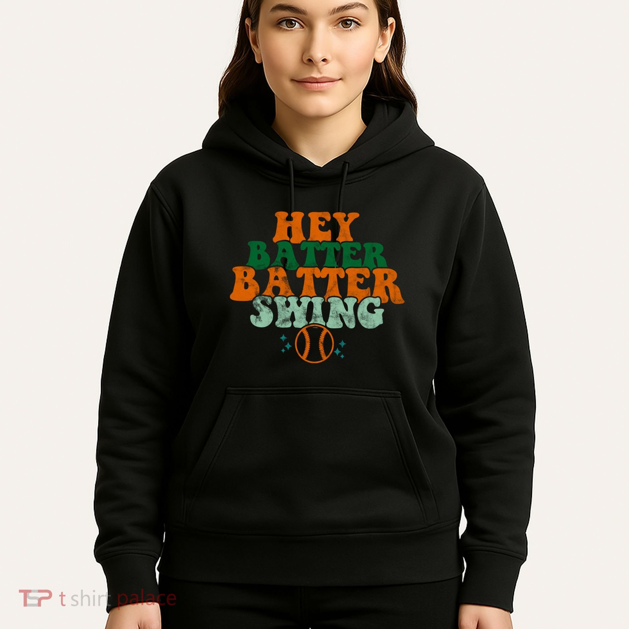 Hey Batter Batter Swing Baseball Retro Hoodie