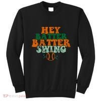 Hey Batter Batter Swing Baseball Retro Sweatshirt thumb 0