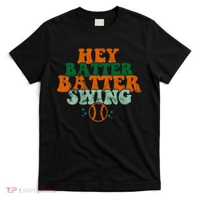 Hey Batter Batter Swing Baseball Retro T-Shirt