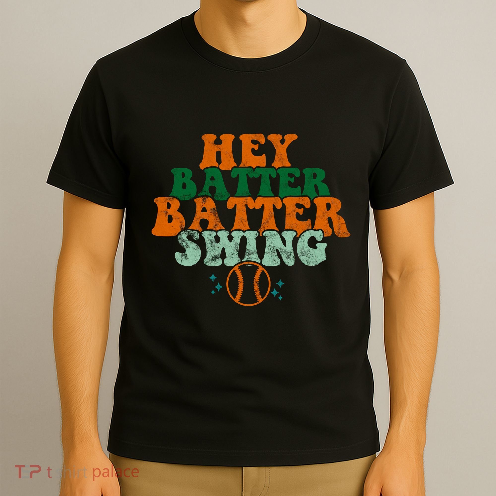 Hey Batter Batter Swing Baseball Retro T-Shirt