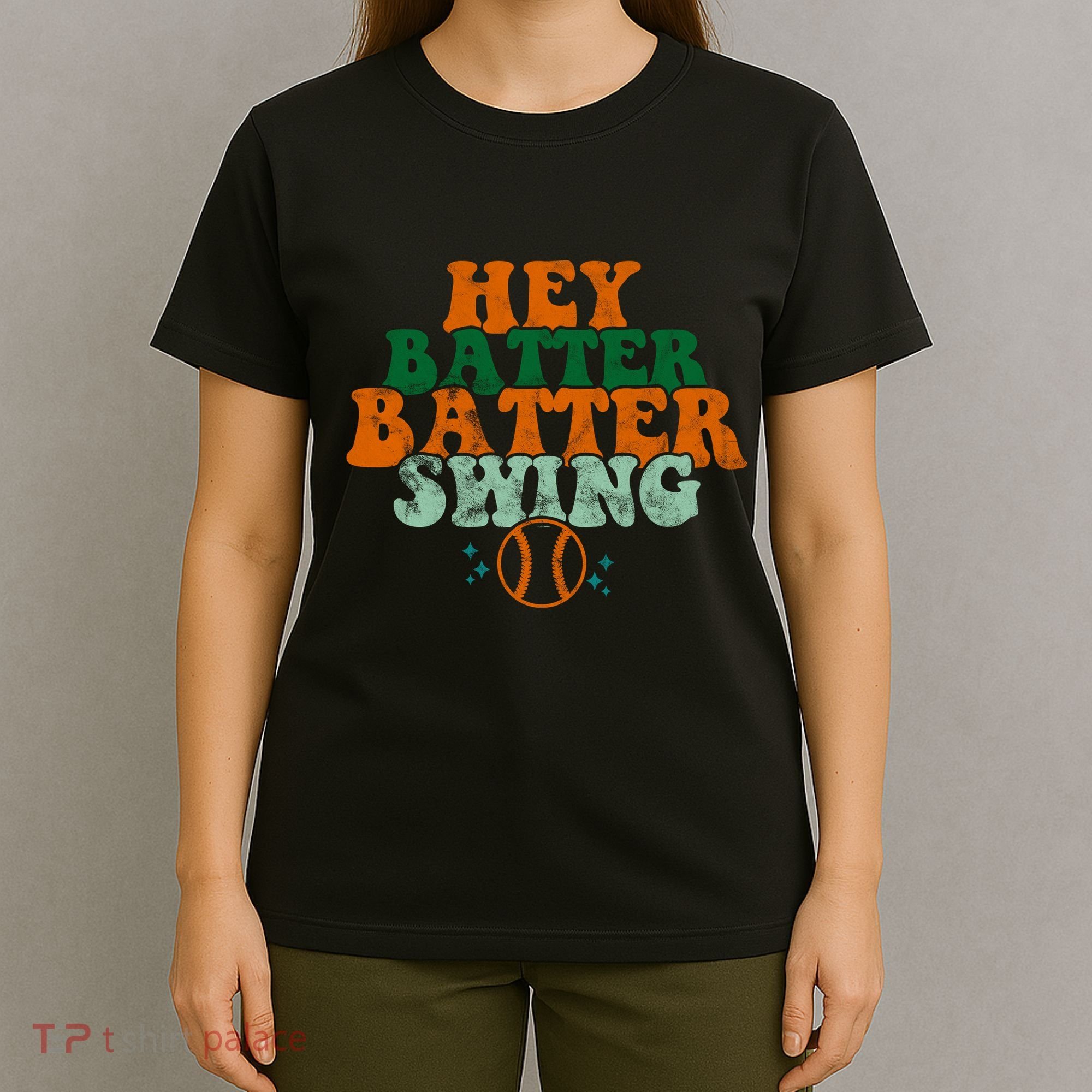 Hey Batter Batter Swing Baseball Retro T-Shirt
