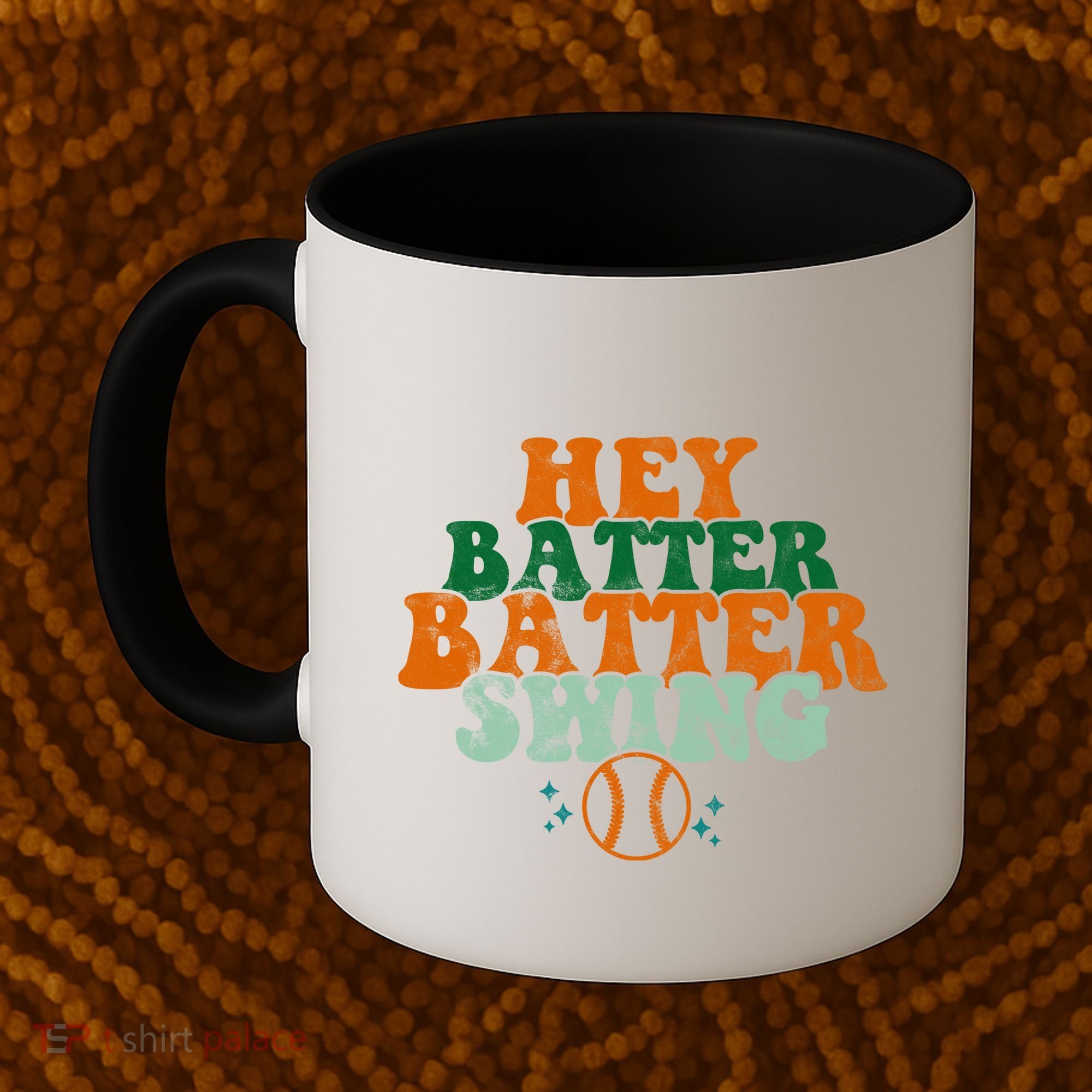 Hey Batter Batter Swing Baseball Retro Coffee Mug