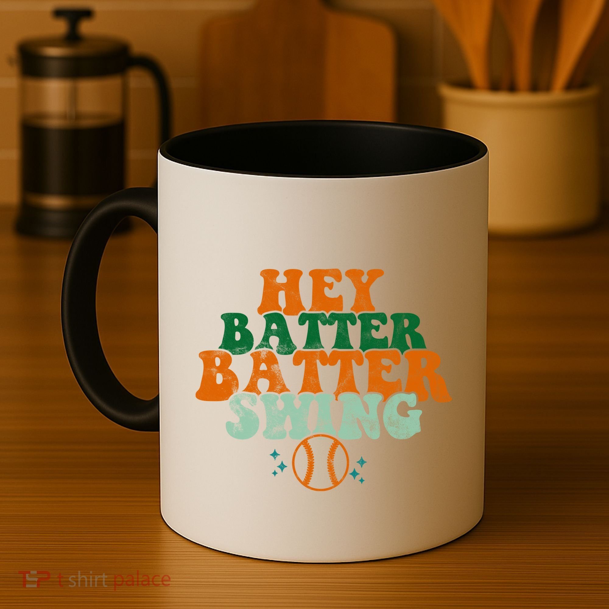 Hey Batter Batter Swing Baseball Retro Coffee Mug