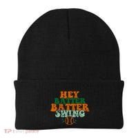 Hey Batter Batter Swing Baseball Retro Beanie thumb 0