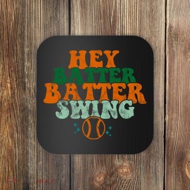 Hey Batter Batter Swing Baseball Retro Coaster