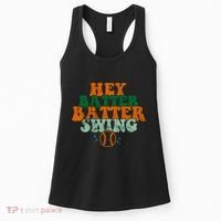 Hey Batter Batter Swing Baseball Retro Women's Tank Top thumb 0