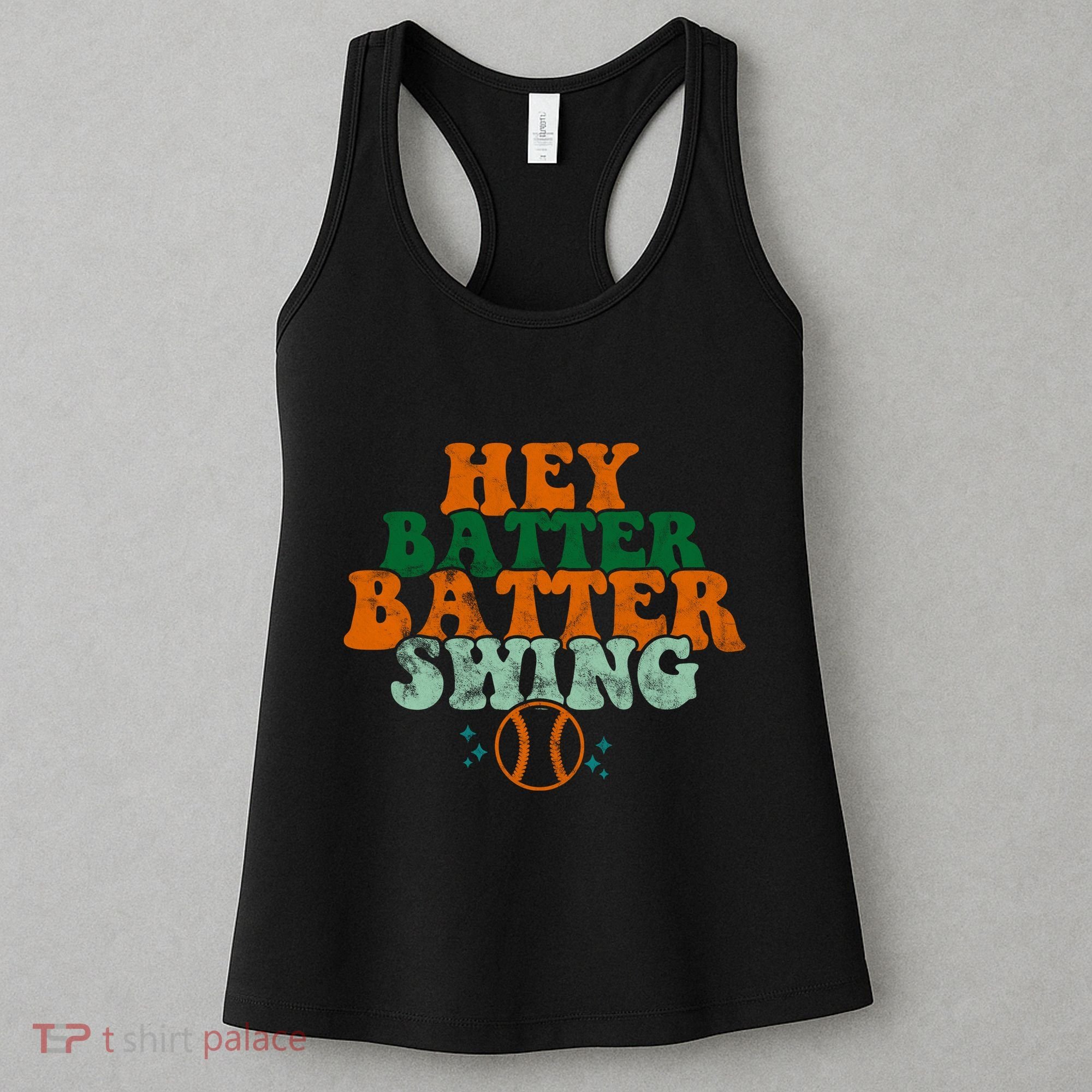 Hey Batter Batter Swing Baseball Retro Women's Tank Top