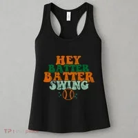 Hey Batter Batter Swing Baseball Retro Women's Tank Top thumb 3