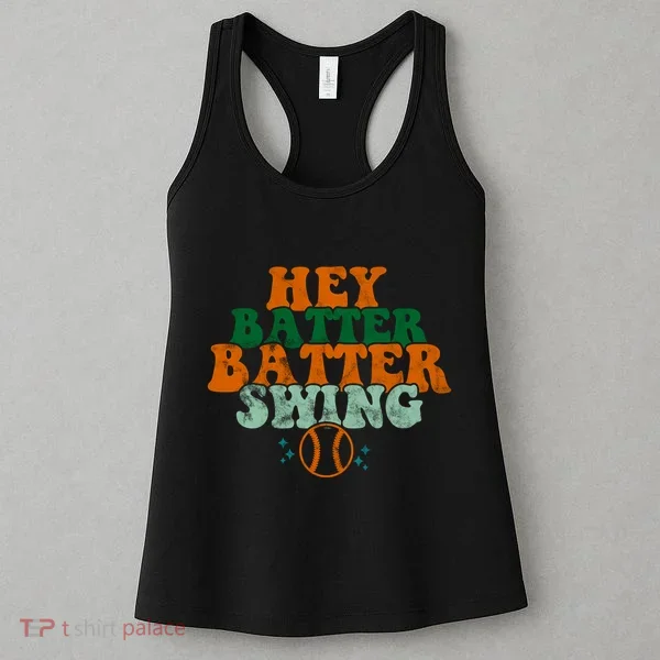 Hey Batter Batter Swing Baseball Retro Women's Tank Top