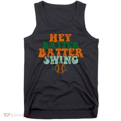 Hey Batter Batter Swing Baseball Retro Tank Top