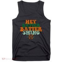 Hey Batter Batter Swing Baseball Retro Tank Top thumb 0