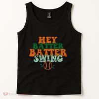 Hey Batter Batter Swing Baseball Retro Tank Top thumb 2