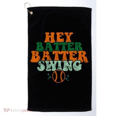 Hey Batter Batter Swing Baseball Retro Golf Towel