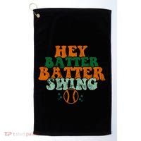 Hey Batter Batter Swing Baseball Retro Golf Towel thumb 0