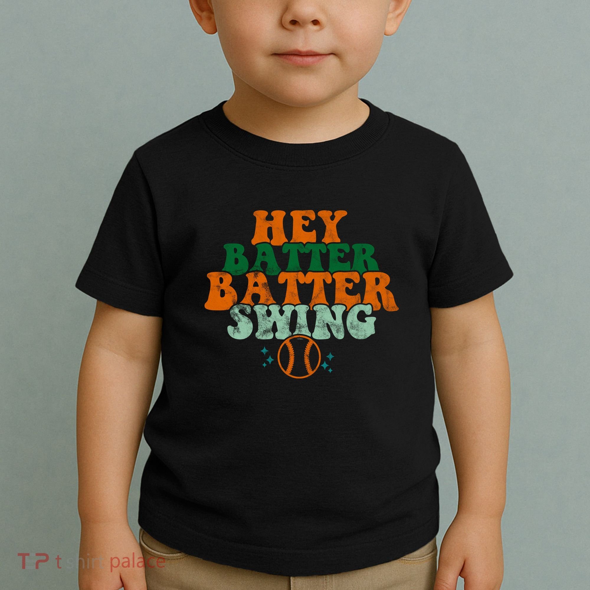 Hey Batter Batter Swing Baseball Retro Toddler T-Shirt