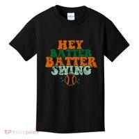 Hey Batter Batter Swing Baseball Retro Kids T-Shirt thumb 0