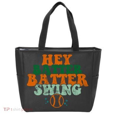 Hey Batter Batter Swing Baseball Retro Tote Bag