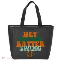 Hey Batter Batter Swing Baseball Retro Tote Bag thumb 0