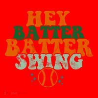 Hey Batter Batter Swing Baseball Retro Santa Hat thumb 1