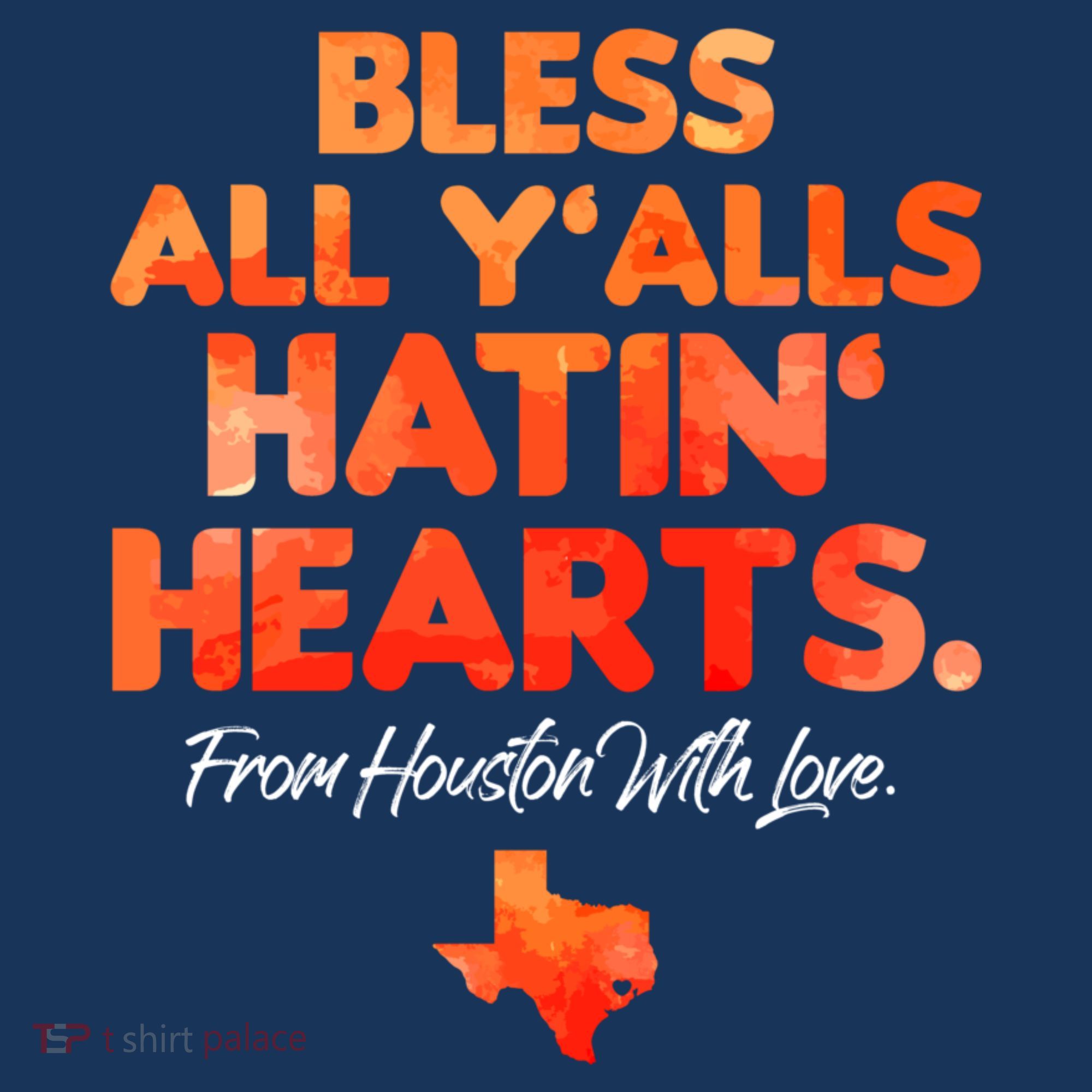Houston Baseball Bless All Y'alls Hatin' Hearts With Love Kids Long Sleeve Shirt
