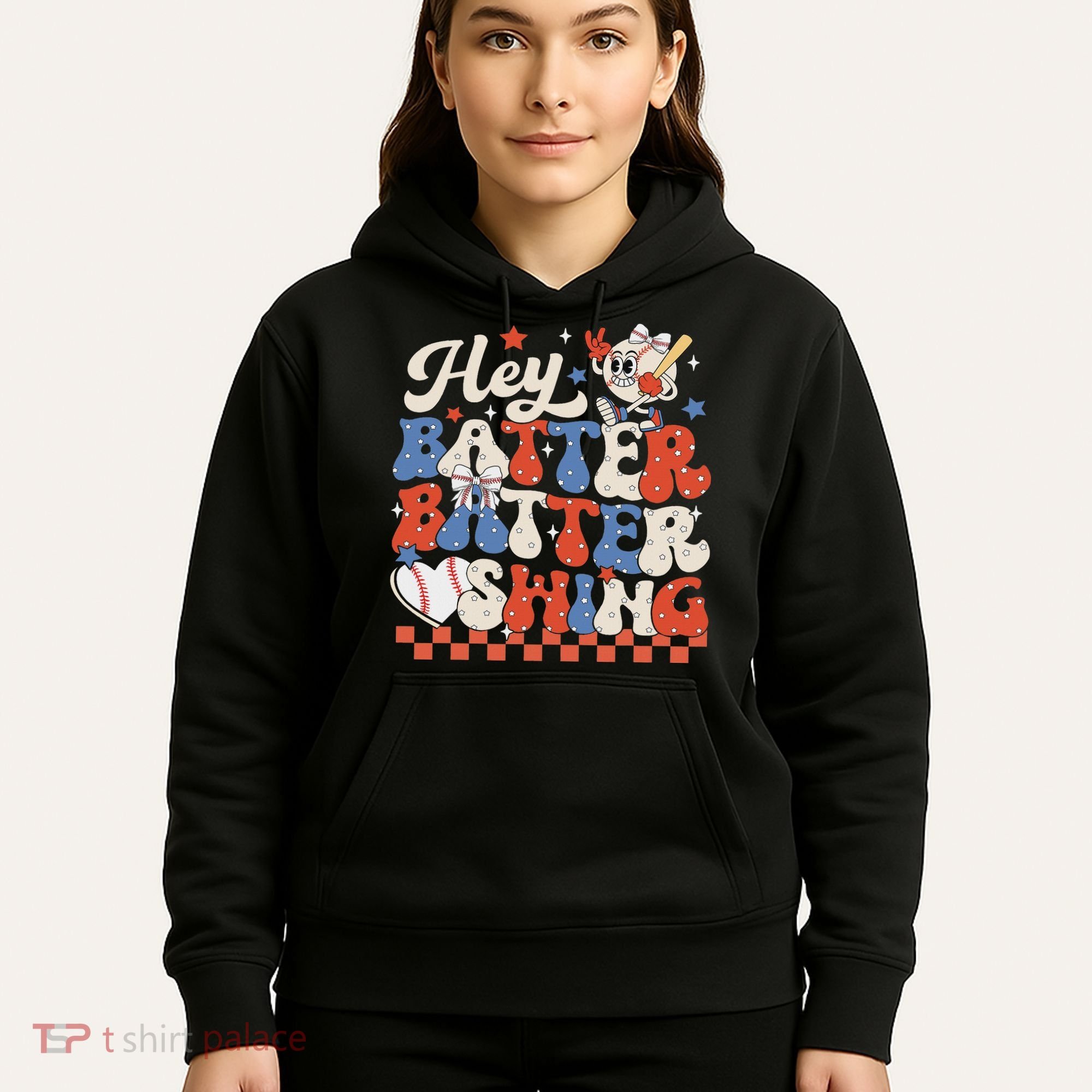 Hey Batter Batter Swing Baseball Softball Women Hoodie