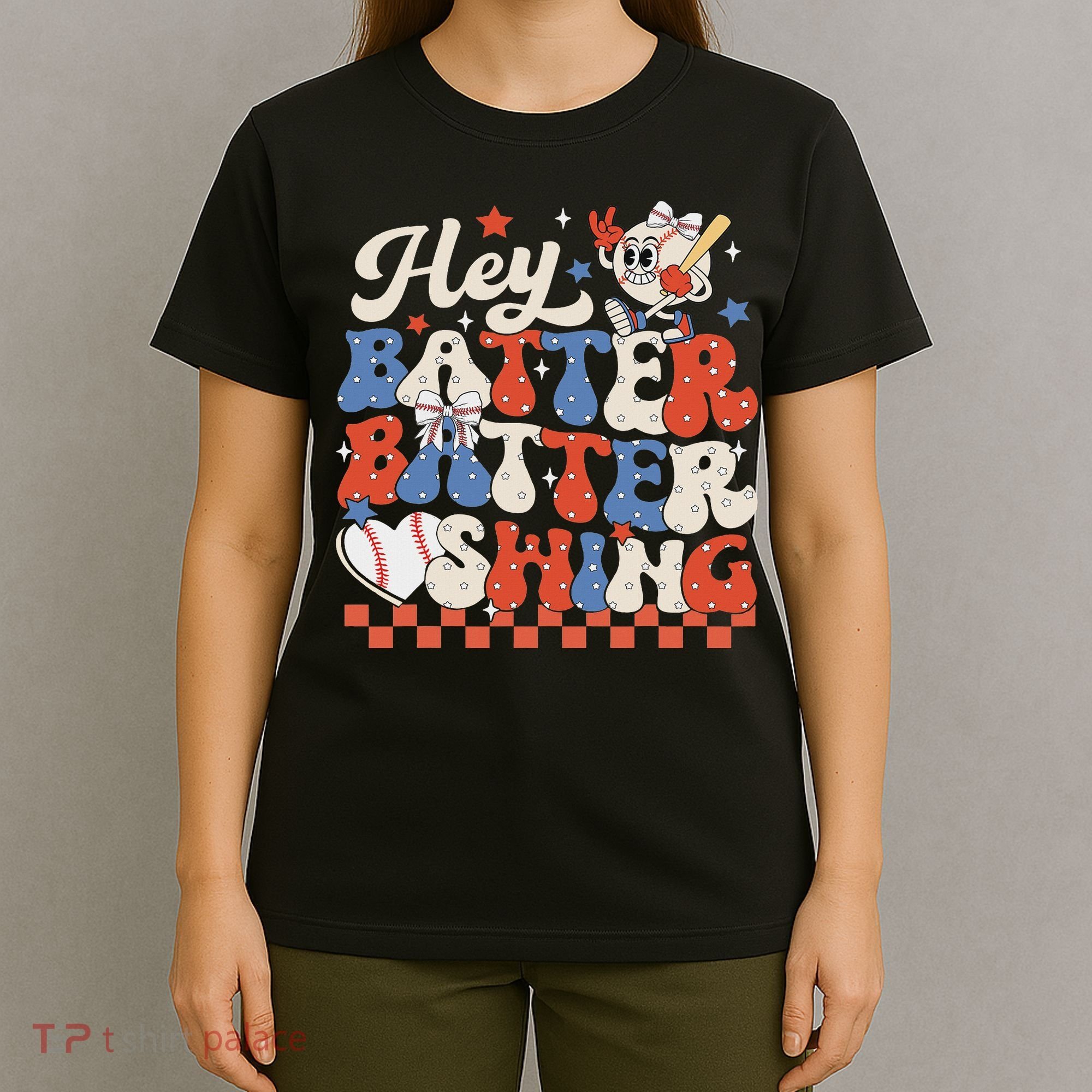 Hey Batter Batter Swing Baseball Softball Women T-Shirt