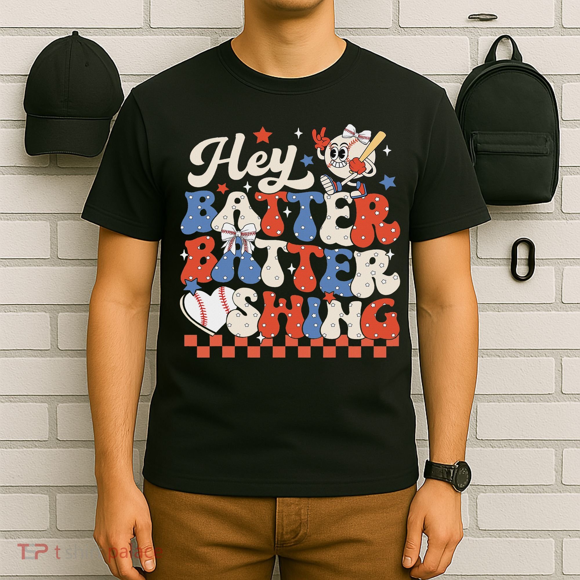 Hey Batter Batter Swing Baseball Softball Women T-Shirt
