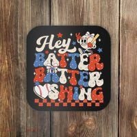 Hey Batter Batter Swing Baseball Softball Women Coaster thumb 0