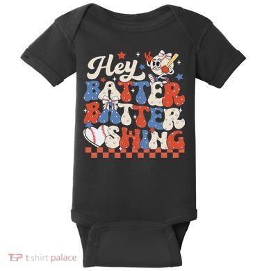 Hey Batter Batter Swing Baseball Softball Women Baby Bodysuit