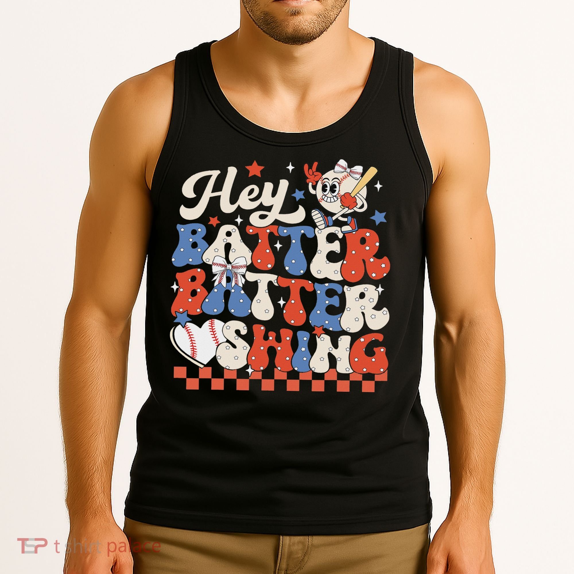 Hey Batter Batter Swing Baseball Softball Women Tank Top