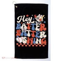 Hey Batter Batter Swing Baseball Softball Women Golf Towel thumb 0