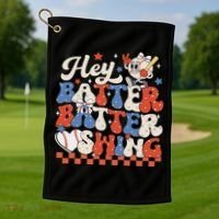 Hey Batter Batter Swing Baseball Softball Women Golf Towel thumb 1