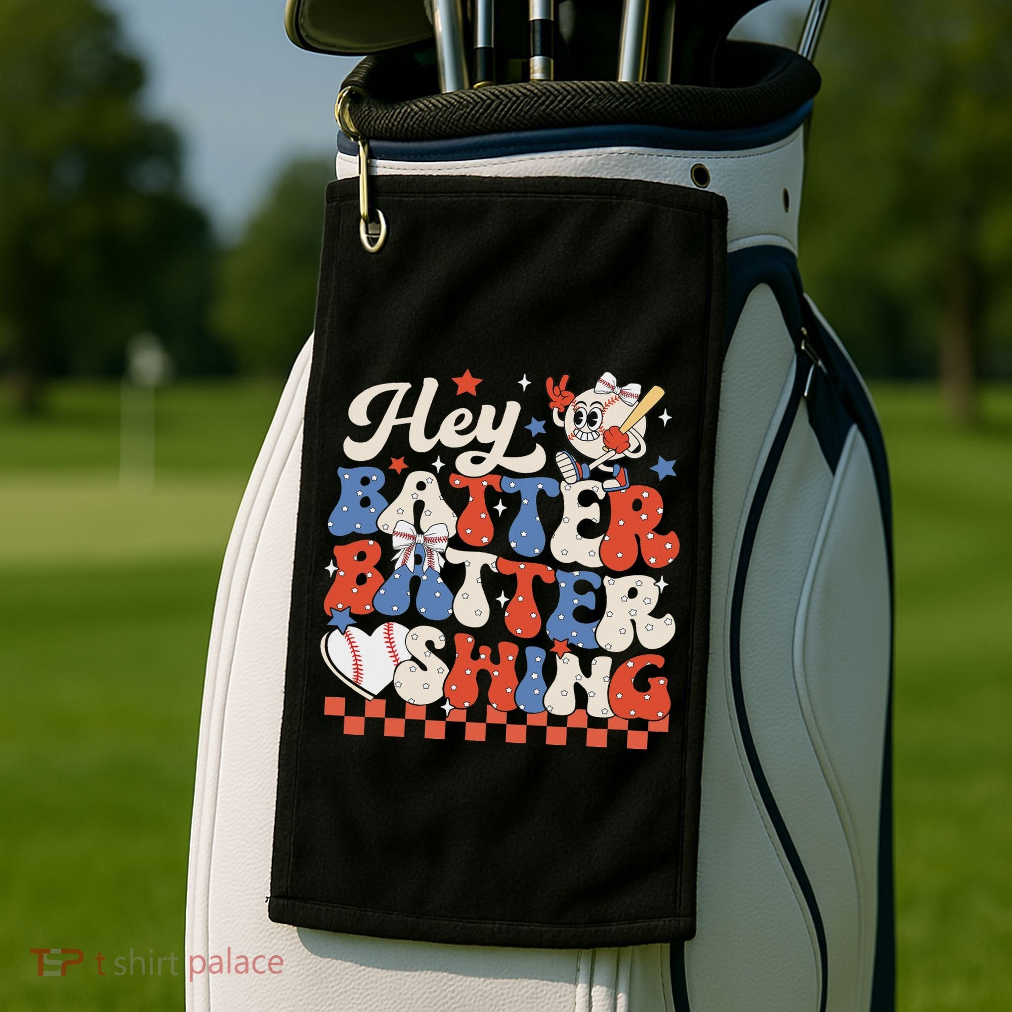 Hey Batter Batter Swing Baseball Softball Women Golf Towel