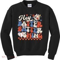Hey Batter Batter Swing Baseball Softball Women Kids Sweatshirt thumb 0