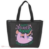 Happy Belated Birthday Funny Sloth Tote Bag thumb 0