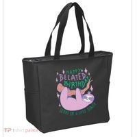 Happy Belated Birthday Funny Sloth Tote Bag thumb 2