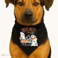 Halloween Boo Boo Crew Ghost Doctor USA-Made Doggie Bandana thumb 1