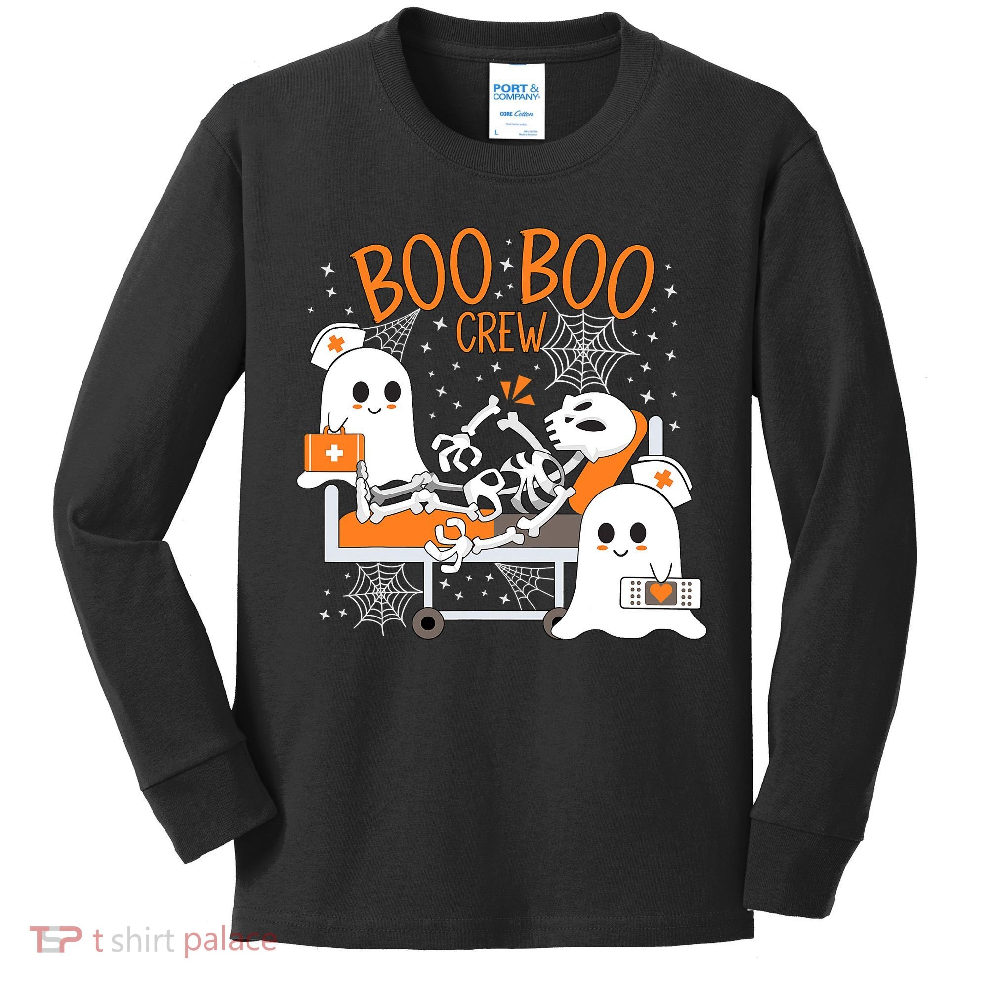 Halloween Boo Boo Crew Ghost Doctor Kids Long Sleeve Shirt